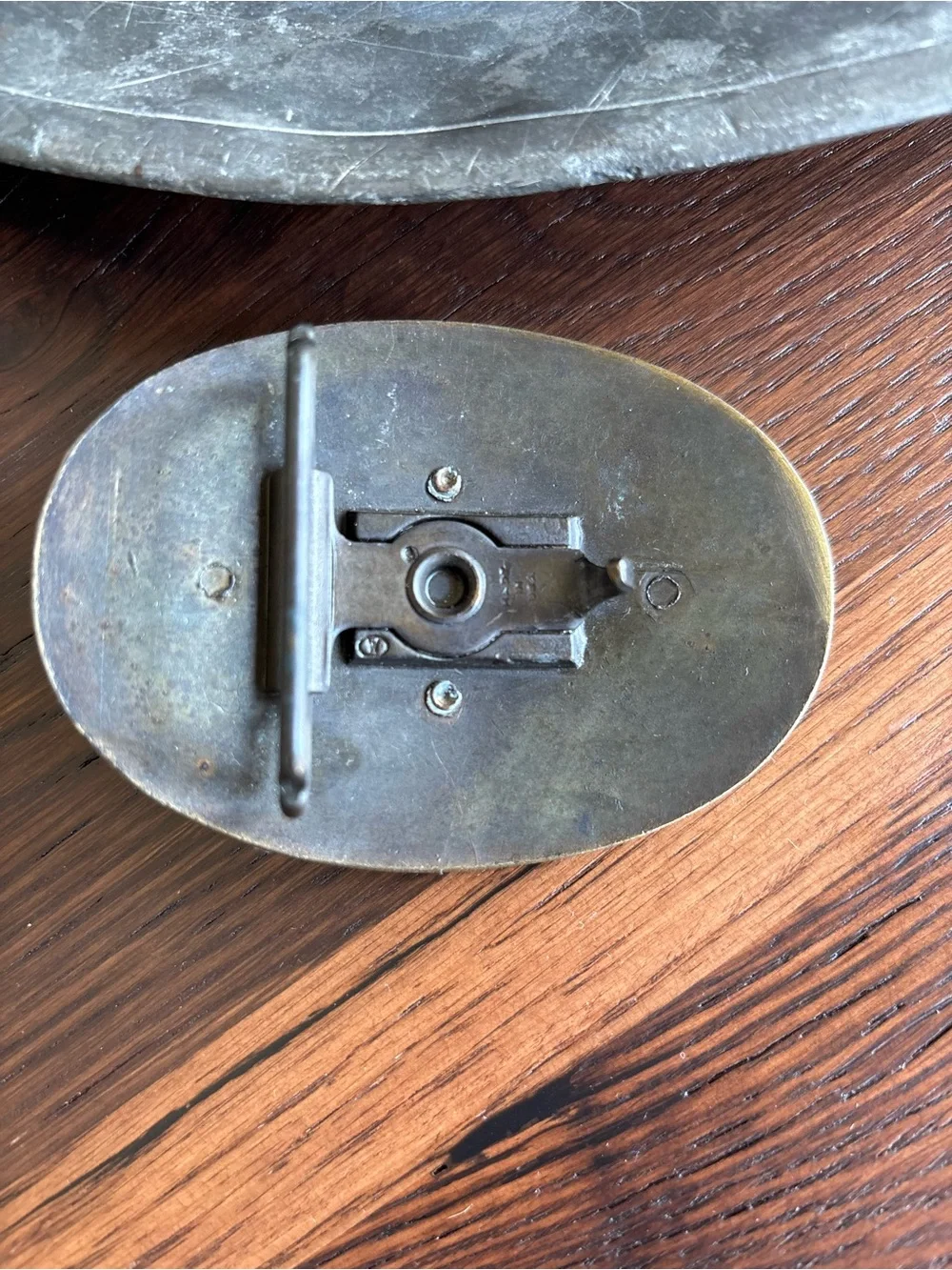 Vintage Solid Brass Belt Buckle, Indian Chief Headdress, Oval, Native American